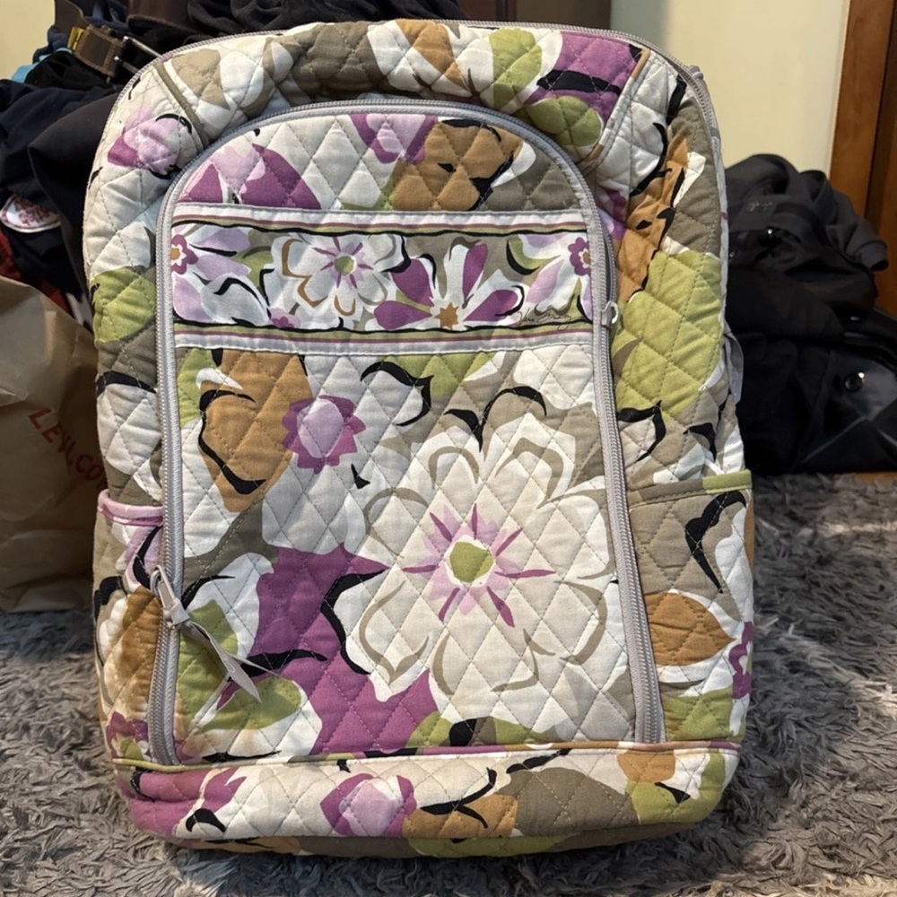 Vera Bradley Floral Quilted Laptop Backpack Portobello Road